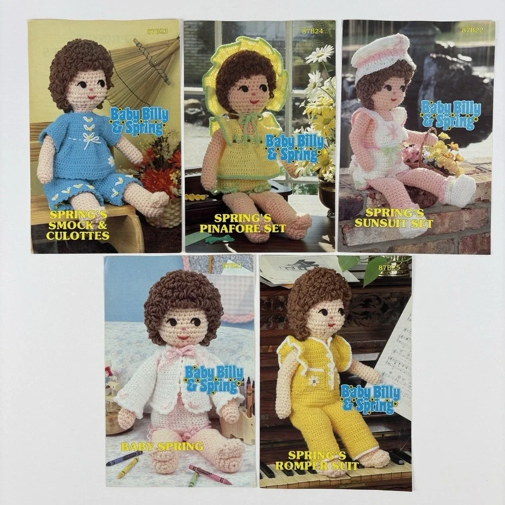 Annie's Pattern Club Soft Sculpture Doll Crochet Patterns Lot of 10 Billy Spring